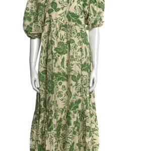 Hunter Bell Cream and Green Floral Dress